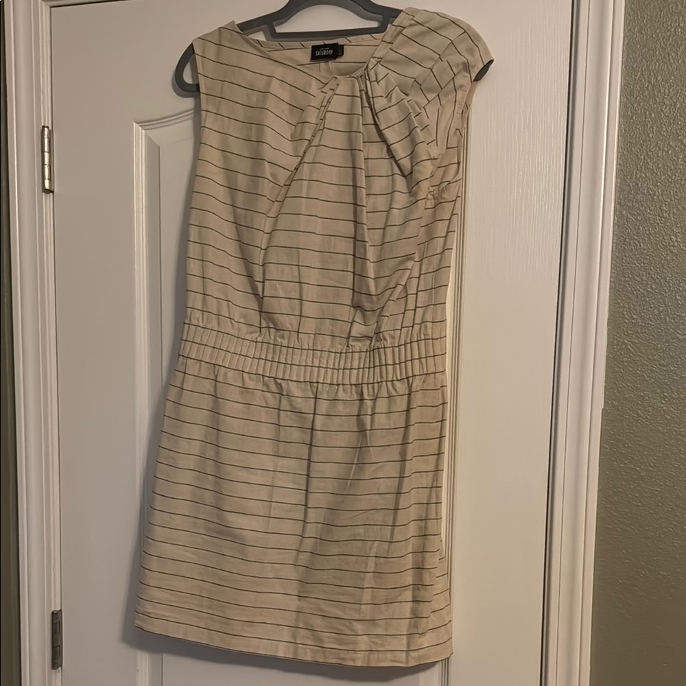 Kate Spade Tan Sheath Dress Sleeveless Crew Neck